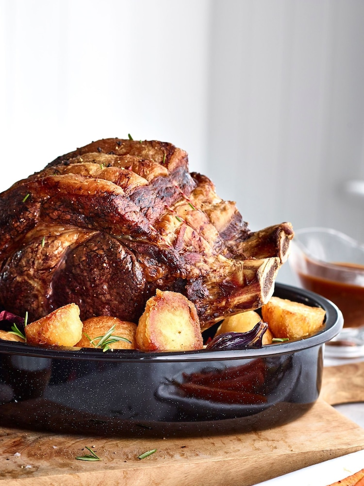Lakeland Pewter Grey Enamel Oval Roaster - Image 1 of 4