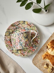 Morris & Co. by Spode Red Golden Lily Teacup and Saucer - Image 1 of 4