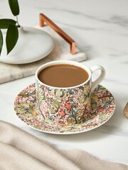 Morris & Co. by Spode Red Golden Lily Teacup and Saucer - Image 2 of 4