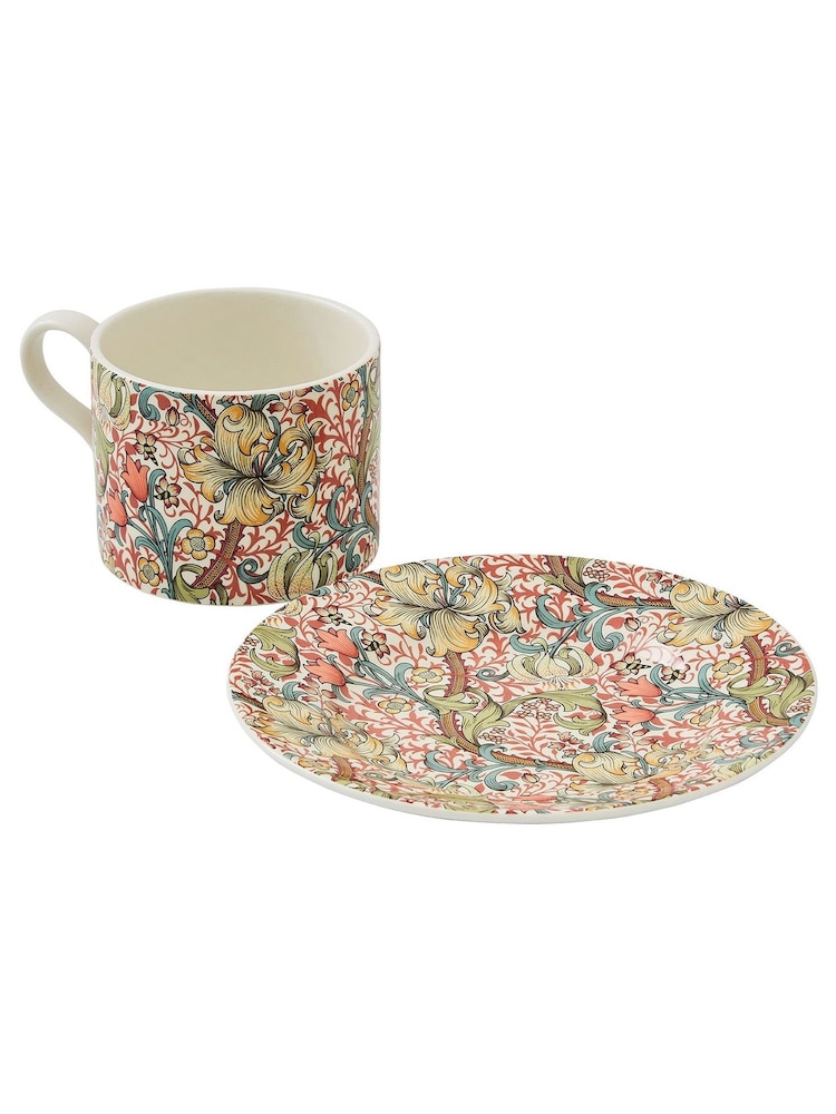 Morris & Co. by Spode Red Golden Lily Teacup and Saucer - Image 4 of 4