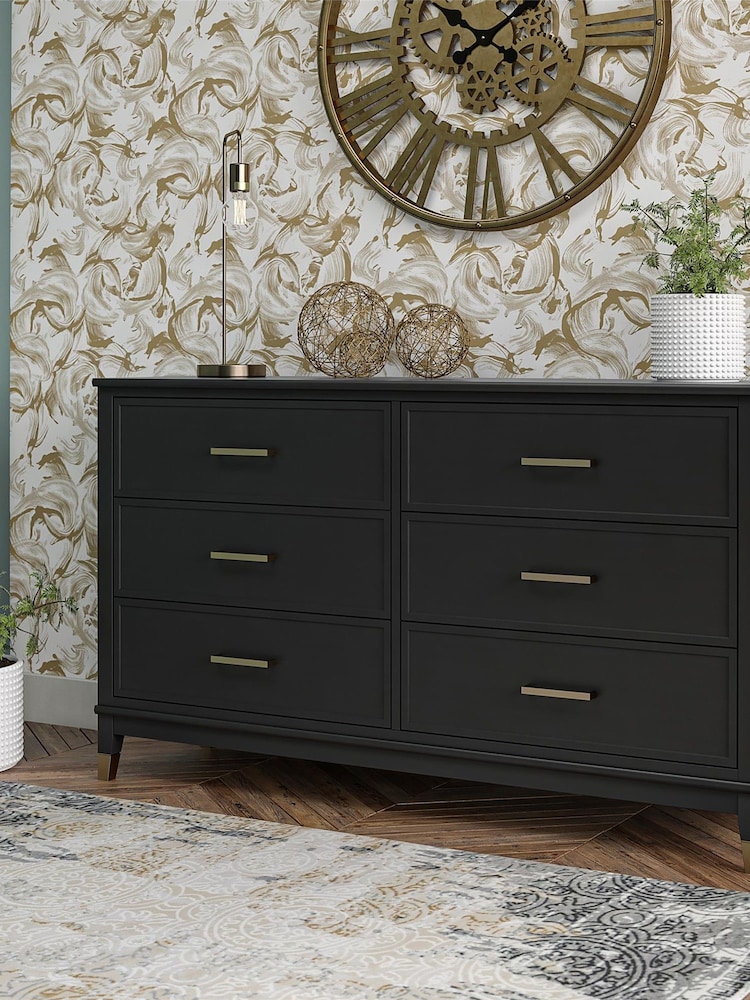 CosmoLiving Black Westerleigh Six Drawers Chest - Image 1 of 5