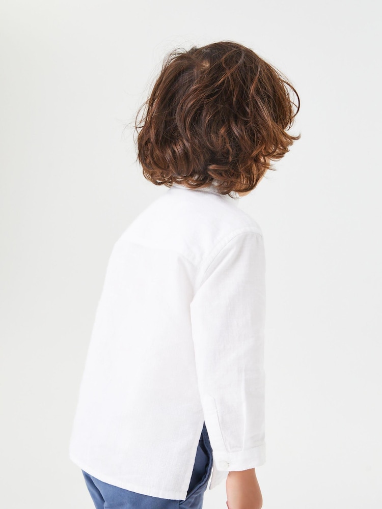 White Shirt Length Embroidered Boys Kurta (3mths-7yrs) - Image 2 of 6