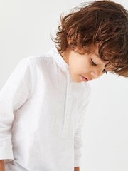 White Shirt Length Embroidered Boys Kurta (3mths-7yrs) - Image 3 of 6