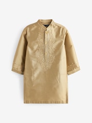 Gold Regular Length Embroidered Boys Kurta (3mths-7yrs) - Image 5 of 5