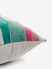 Multi Bright Rectangle Retro Cut Velvet Cushion - Image 2 of 4