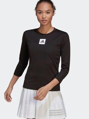 adidas Paris Black Tennis FreeLift 3/4-Length Long Sleeve Top - Image 1 of 7