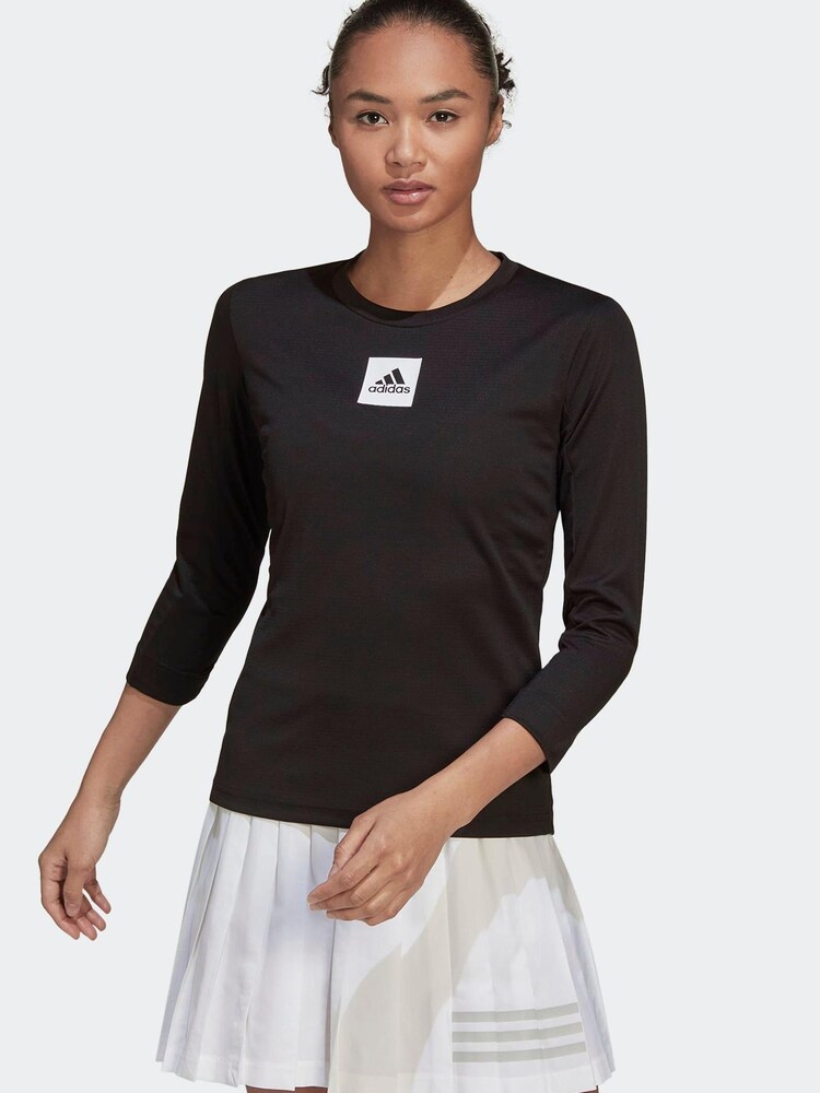 adidas Paris Black Tennis FreeLift 3/4-Length Long Sleeve Top - Image 1 of 7