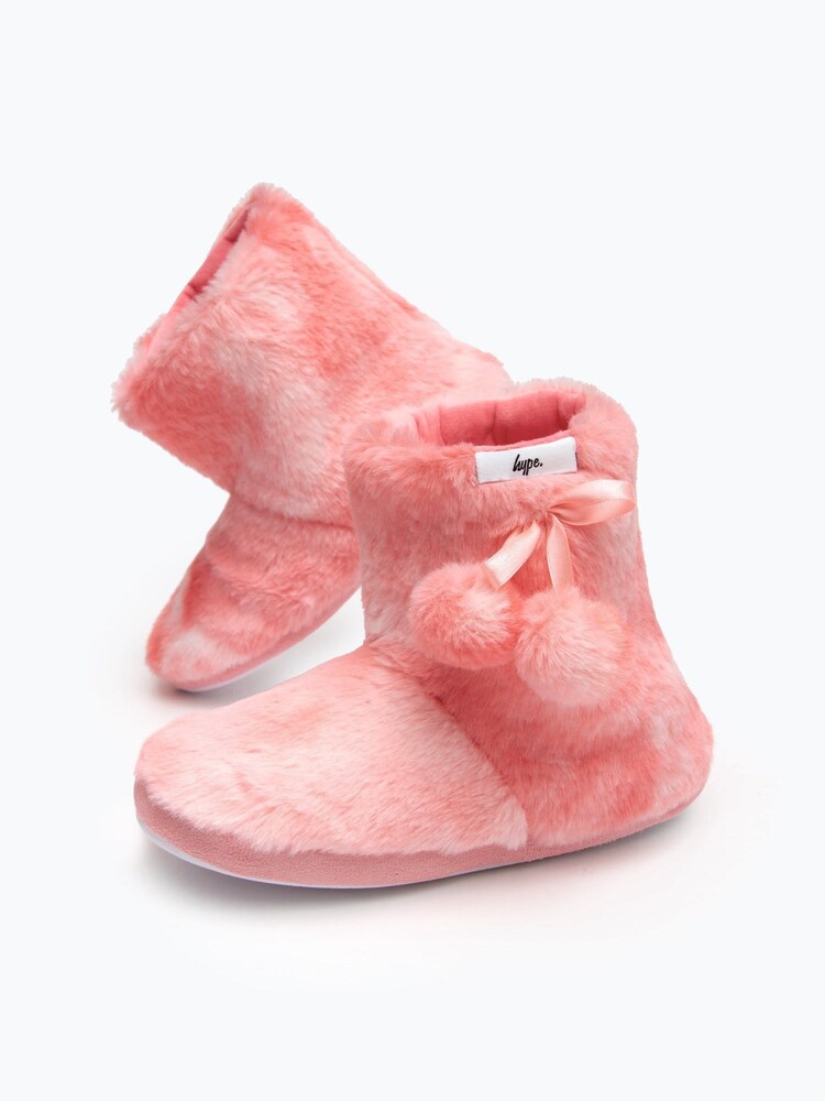 Hype. Girls Faux-Fur Pom Pom Slipper Boots - Image 1 of 1