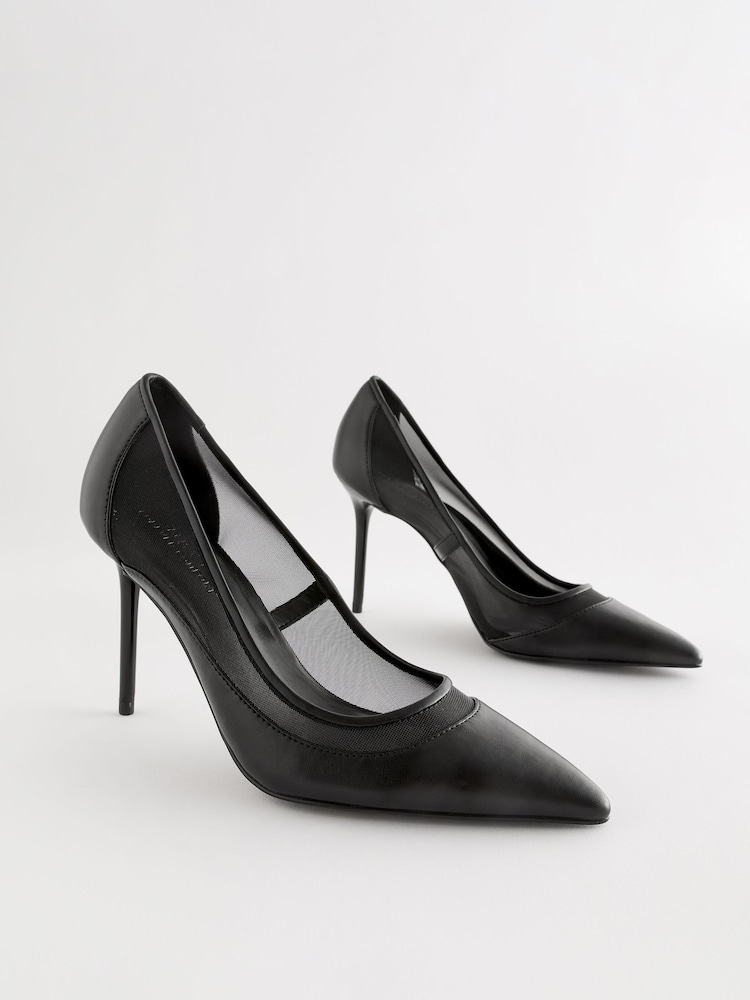 Black Forever Comfort® Mesh Panel Court Shoes - Image 2 of 8