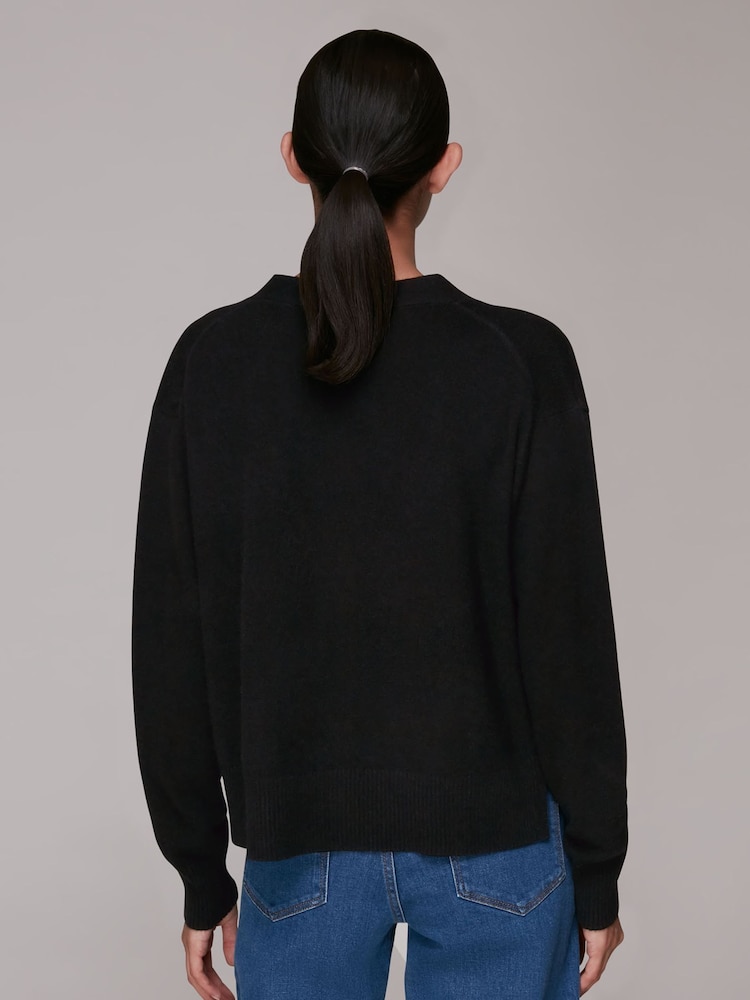 Whistles Black Cashmere Cardigan - Image 2 of 5