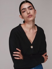 Whistles Black Cashmere Cardigan - Image 3 of 5