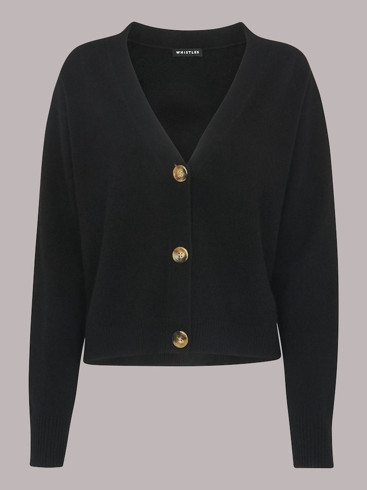 Whistles Black Cashmere Cardigan - Image 5 of 5