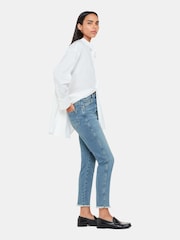Whistles Blue Slim Frayed Detail Jeans - Image 1 of 5