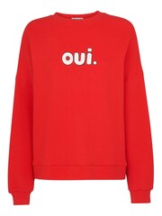 Whistles Red 100% Cotton Oui Logo Sweater - Image 3 of 3