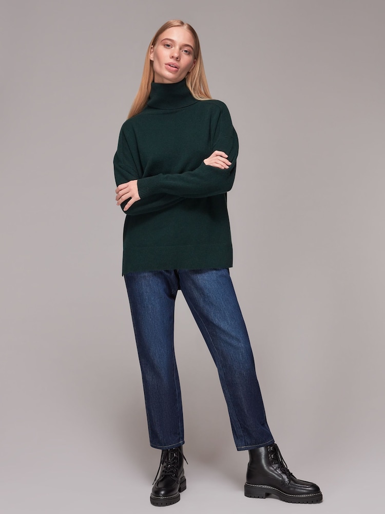 Whistles Green Cashmere Roll Neck Jumper - Image 1 of 5 Whistles Green Cashmere Roll Neck Jumper - Image 1 of 5