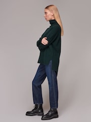 Whistles Green Cashmere Roll Neck Jumper - Image 3 of 5