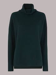 Whistles Green Cashmere Roll Neck Jumper - Image 5 of 5