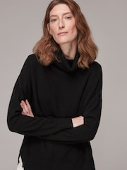 Whistles Black Cashmere Roll Neck Jumper - Image 1 of 5