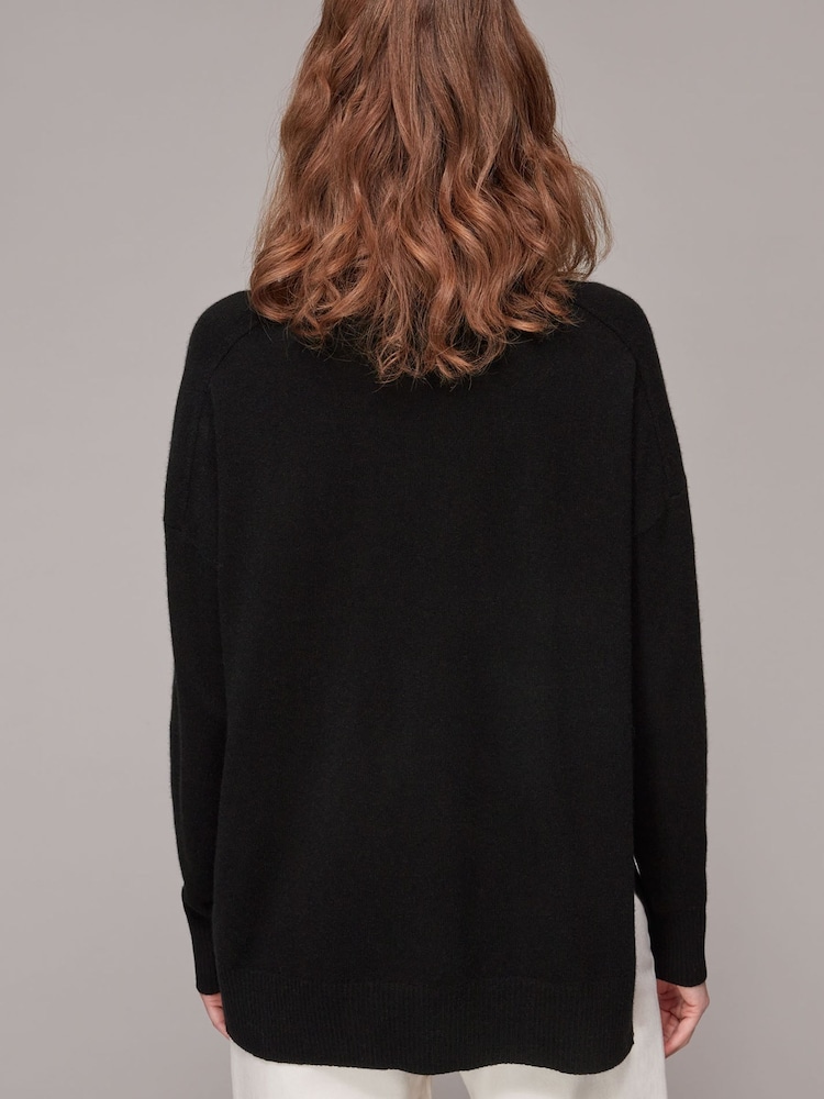 Whistles Black Cashmere Roll Neck Jumper - Image 2 of 5