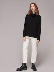 Whistles Black Cashmere Roll Neck Jumper - Image 3 of 5