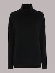 Whistles Black Cashmere Roll Neck Jumper - Image 5 of 5