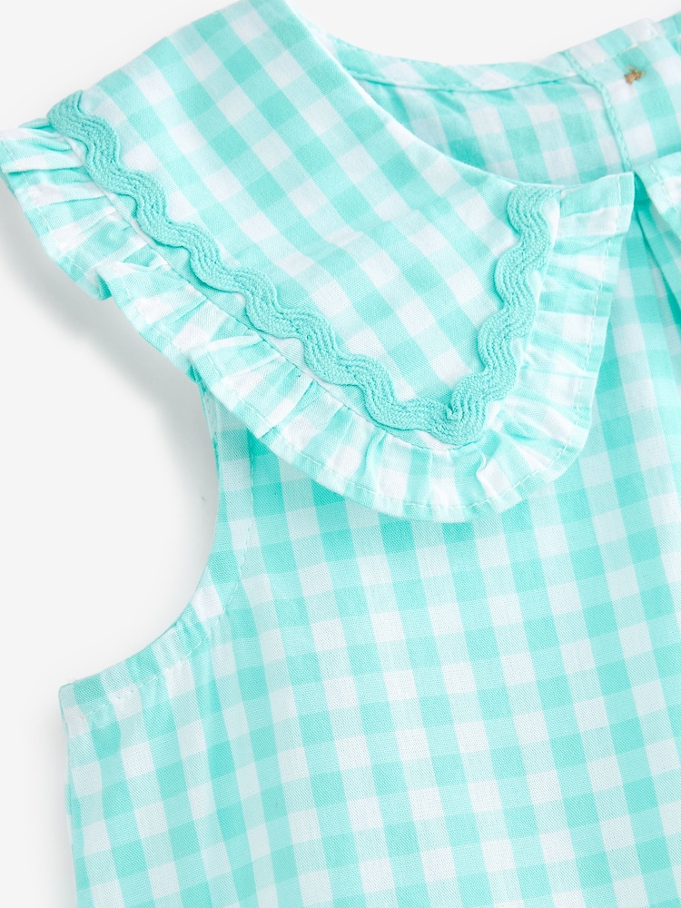 Mint Green Gingham Cotton Collar Blouse (3mths-8yrs) - Image 3 of 3