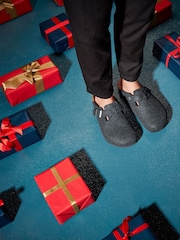 Birkenstock Grey Boston Felt Clogs - Image 2 of 5