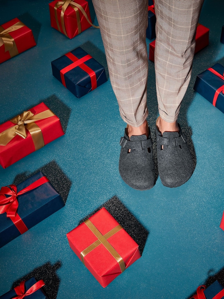 Birkenstock Grey Boston Felt Clogs - Image 5 of 5