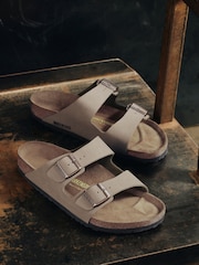 Birkenstock Brown Arizona Birko Flor Nubuck Sandals - Image 1 of 3