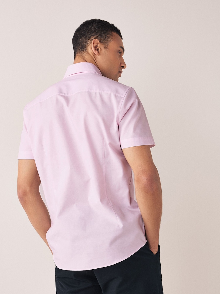 Light Pink Slim Fit Easy Iron Button Down Oxford Shirt - Image 2 of 5