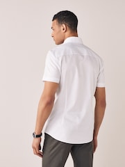 White Slim Fit Easy Iron Button Down Oxford Shirt - Image 2 of 6