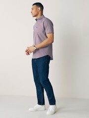 Red/Navy Blue Gingham Check Easy Iron Button Down Oxford Shirt - Image 2 of 7