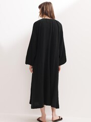Mads Norgaard Womens V-Neck Kaftan Long Sleeve Midi Dress - Image 2 of 4