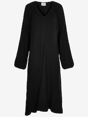 Mads Norgaard Womens V-Neck Kaftan Long Sleeve Midi Dress - Image 4 of 4