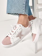 Weiß/Roségold - Forever Comfort® Star Turnschuhe zum Schnüren - Bild 1 von 6