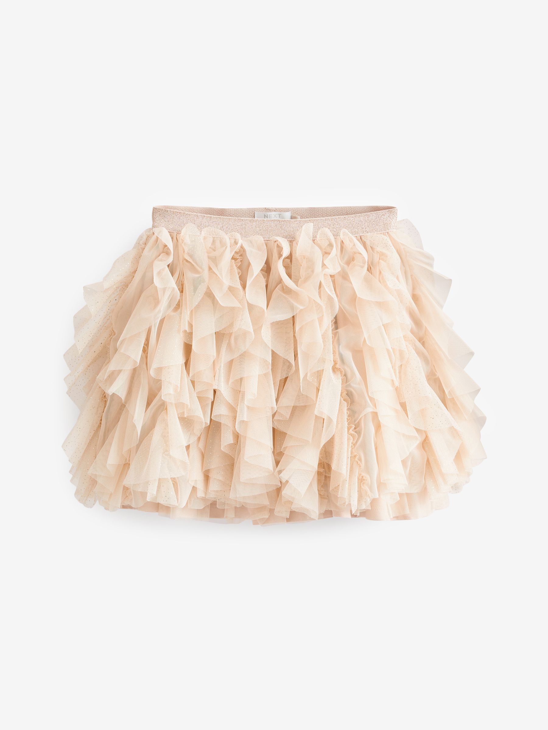 Acheter Ecru Cream dore scintillant Jupe en maille de tulle a volants 3 16ans from Next Luxembourg