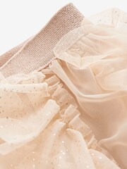 Ecru Cream/Gold Sparkle Tiered Tulle Mesh Skirt (3-16yrs) - Image 8 of 8