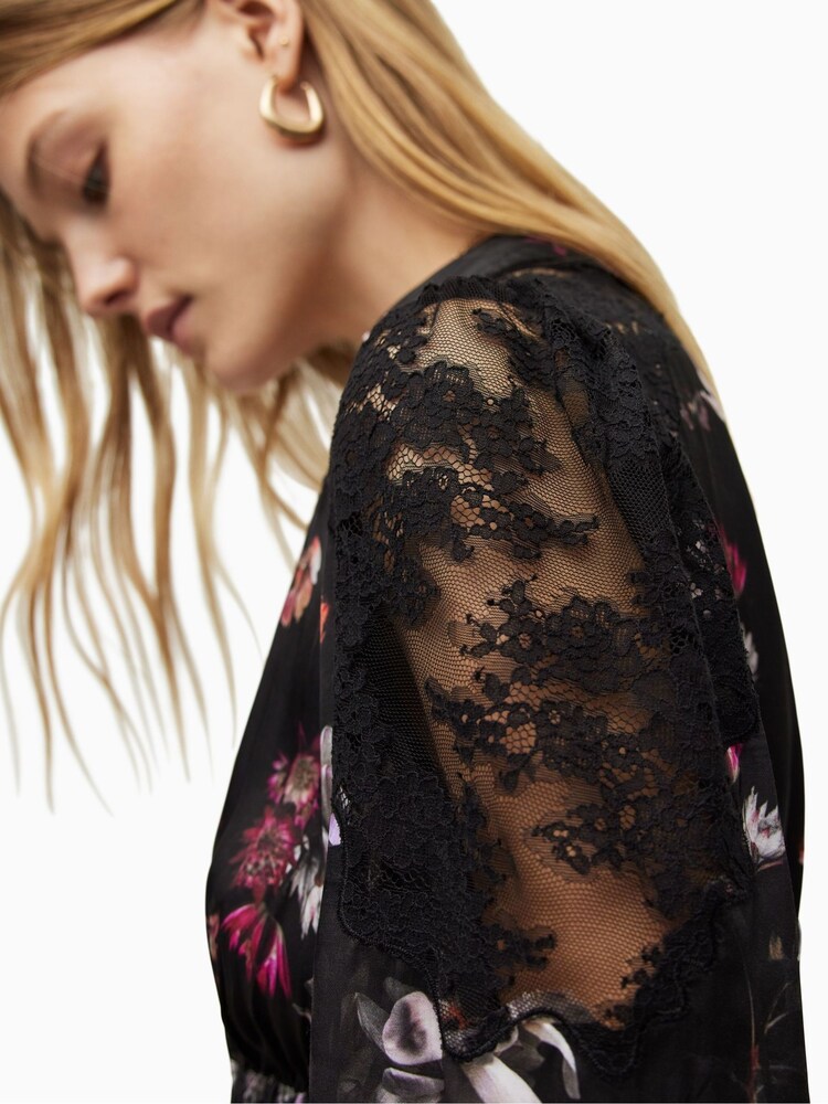 AllSaints Black Saz Silvius Top - Image 5 of 5