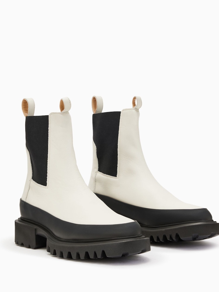 AllSaints White Harlee Boots - Image 2 of 5
