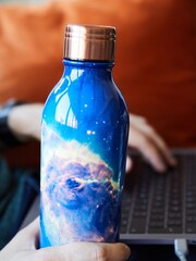 Root 7 Blue Nebular Insulated Water Bottle 500ml - Image 2 of 3