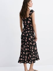 Mango Black Floral Printed Midi Dress - Image 2 of 7