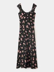 Mango Black Floral Printed Midi Dress - Image 5 of 7