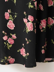 Mango Black Floral Printed Midi Dress - Image 7 of 7