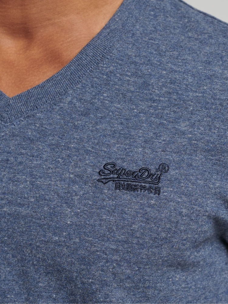 Superdry light Blue Cotton Vintage Logo V-Neck T-Shirt - Image 2 of 6 Superdry light Blue Cotton Vintage Logo V-Neck T-Shirt - Image 2 of 6