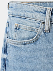Mango Blue High Waisted Cropped Straight Leg Jeans - Image 6 of 7