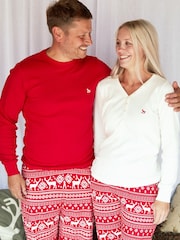 The Little Tailor Mens Reindeer Christmas Fair Isle Pattern Pyjamas - Image 2 of 8