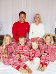 The Little Tailor Mens Reindeer Christmas Fair Isle Pattern Pyjamas - Image 3 of 8