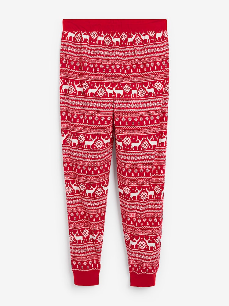 The Little Tailor Mens Reindeer Christmas Fair Isle Pattern Pyjamas - Image 7 of 8
