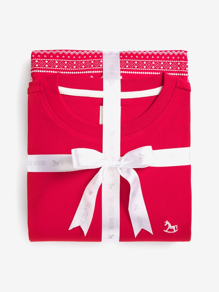 The Little Tailor Ladies Reindeer Christmas Fairisle Pattern Pyjamas - Image 4 of 6