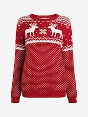 The Little Tailor Womens Christmas 100% Cotton Reindeer Fairisle Pattern Jumper - Image 6 of 6